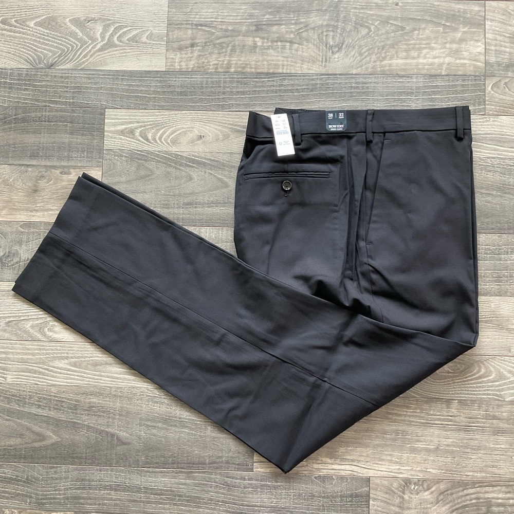 38x32 NWT J Crew Bowery Dress Pant Wool Blend Men’s Black Slim Fit BQ424